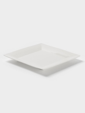 Тарелка квадратная Доляна White Labe, 20×2 см, фарфор, белая