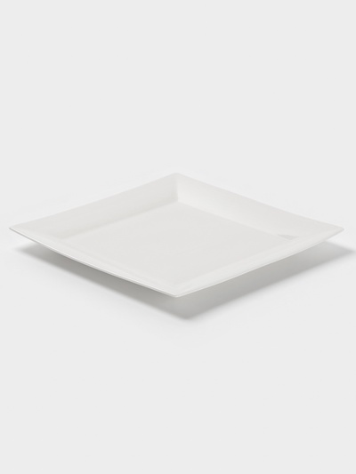 Тарелка квадратная Доляна White Labe, 30×2 см, фарфор, белая