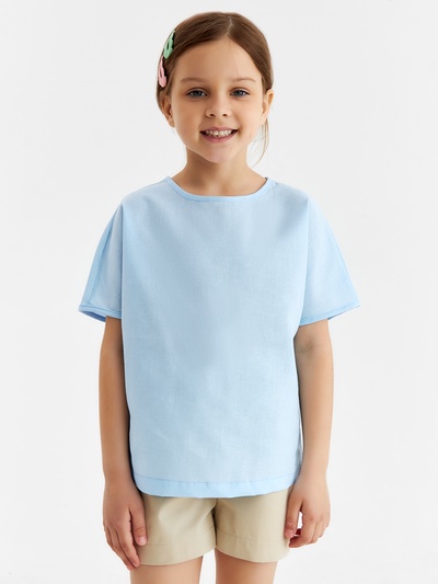 Футболка детская MINAKU, голубая, рост 128 см