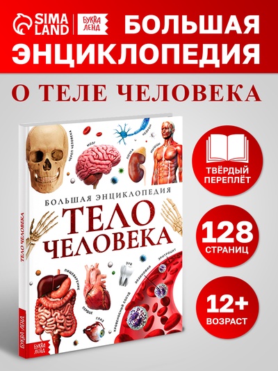 Энциклопедия в твёрдом переплёте «Строение тела человека», 128 стр.