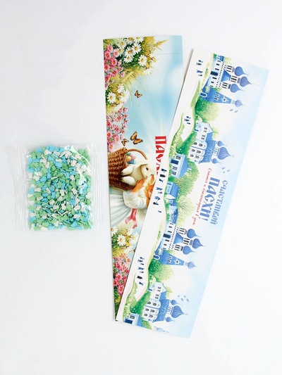 Пасхальный набор с декором «Церкви»: посыпка 50 г., форма для кулича 2 шт., 25 х 5 см.