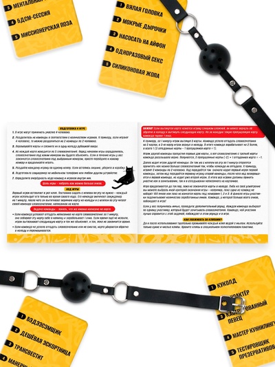 Настольная игра на объяснение слов «Возьми в рот кляп и объясняй», 50 карт, 4 кляпа, 18+