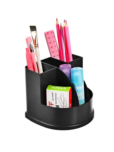 Подставка-органайзер для канцелярии 5 отделений, «Профи», черная