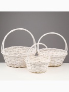 УЦЕНКА Набор корзин плетеных, 40×17,5/40, 34×15/35, 28×13/30 см, 3 шт., ива - Фото 1