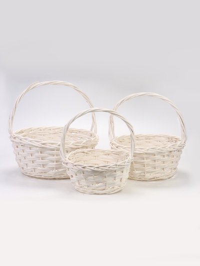 УЦЕНКА Набор корзин плетеных, 40×17,5/40, 34×15/35, 28×13/30 см, 3 шт., ива