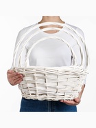 УЦЕНКА Набор корзин плетеных, 40×17,5/40, 34×15/35, 28×13/30 см, 3 шт., ива - Фото 2