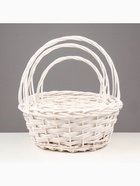 УЦЕНКА Набор корзин плетеных, 40×17,5/40, 34×15/35, 28×13/30 см, 3 шт., ива - Фото 3