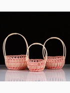 УЦЕНКА Набор корзин, 3 шт, 23×12/38 см, 21×11/37 см, 19×10/36 см, ротанг - Фото 1