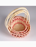 УЦЕНКА Набор корзин, 3 шт, 23×12/38 см, 21×11/37 см, 19×10/36 см, ротанг - Фото 3