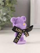 Набор фигурок полистоун «Вязаный мишка с золотым носиком», 4 шт., 3×4.2×6.3 см - Фото 3