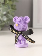 Набор фигурок полистоун «Вязаный мишка с золотым носиком», 4 шт., 3×4.2×6.3 см - Фото 5