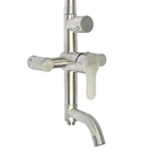 УЦЕНКА Душевая система ZEIN Z1008, смеситель, тропическая и ручная лейка, стойка, сатин - Фото 4