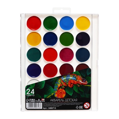 УЦЕНКА Акварель 24, Calligrata, TOP, пластик, европодвес