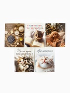 Набор мини-открыток в коробке со скрепками «Котики», 35 штук, 8 x 10 см - фото 63116275