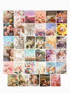 Набор мини-открыток в коробке со скрепками «Цветы», 35 штук, 8 x 10 см - фото 63116289