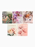 Набор мини-открыток в коробке со скрепками «Цветы», 35 штук, 8 x 10 см - фото 63116292