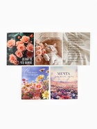 Набор мини-открыток в коробке со скрепками «Цветы», 35 штук, 8 x 10 см - фото 63116295