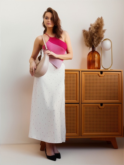 Юбка миди с подъюбником женская MIST, размер L, бежевая