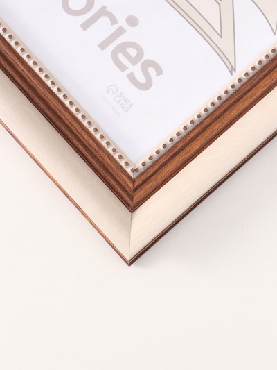 Фоторамка для фото 30×40 см «Любава», пластик, белый с коричневым