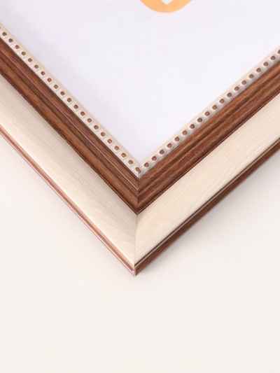 Фоторамка для фото 40×50 см «Любава», пластик, белый с коричневым