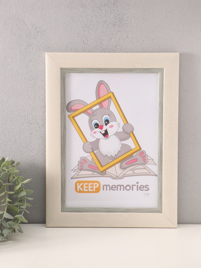 Фоторамка для фото 21×30 см «Фон Арт», пластик, белый с серым - Фото 1