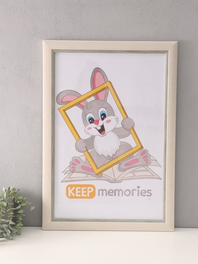 Фоторамка для фото 40×60 см «Фон Арт», пластик, белый с серым