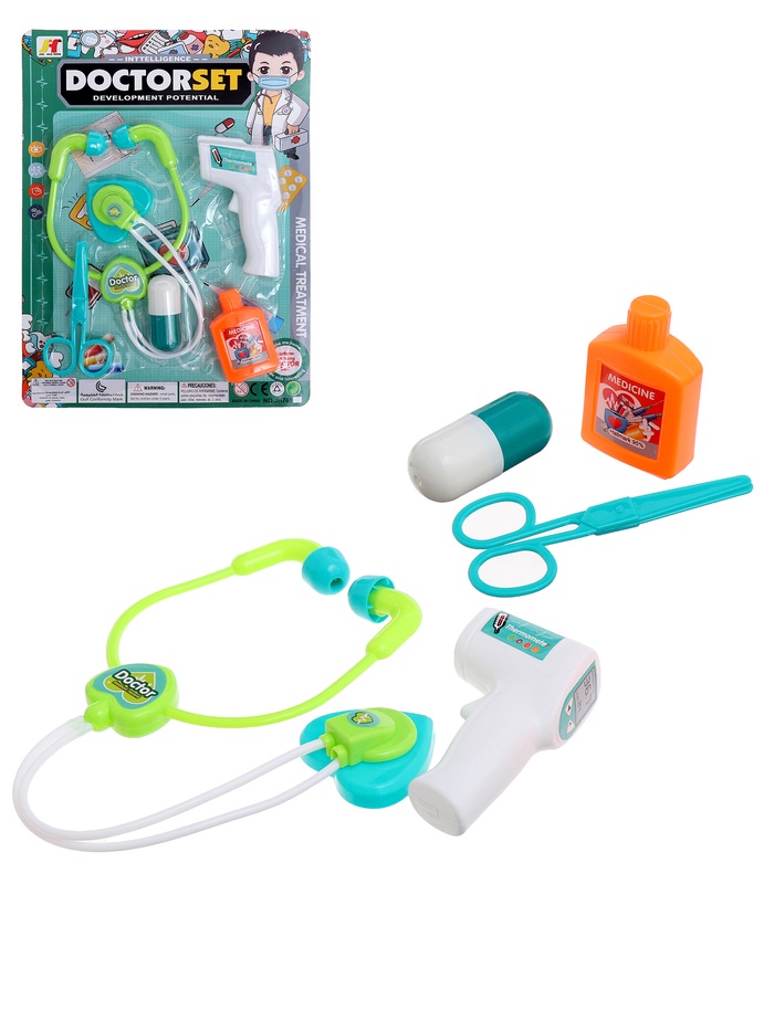УЦЕНКА Игровой набор доктора детский «Поликлиника», 5 предметов, МИКС - Фото 1