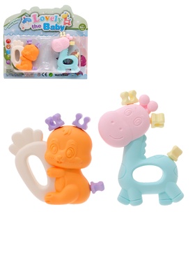 {{photo.Alt || photo.Description || 'УЦЕНКА Погремушки - прорезыватели для зубов «Забавные зверята», набор 2 шт.'}}