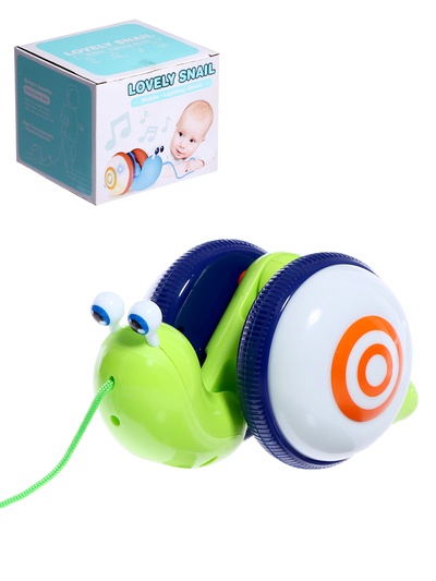 УЦЕНКА Каталка на верёвочке «Улиточка», световые эффекты, МИКС