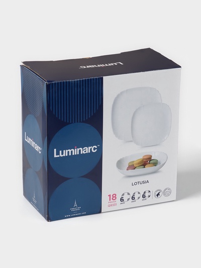 Столовый сервиз Luminarc LOTUSIA, 18 предметов, стеклокерамика, белый