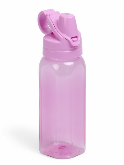 Бутылка для воды спортивная, прозрачная, 450 мл, 20×8 см, пластиковая, сиреневая