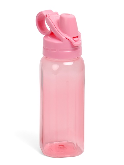 Бутылка для воды спортивная, прозрачная, 450 мл, 20×8 см, пластиковая, розовая