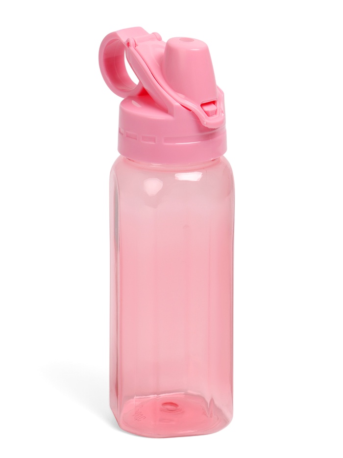 Бутылка для воды спортивная, прозрачная, 450 мл, 20×8 см, пластиковая, розовая - Фото 1
