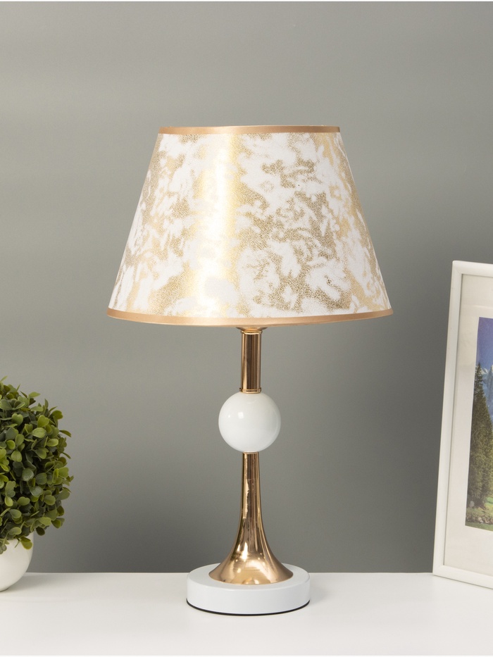 Настольная лампа «Глафира» Е27 40 Вт бело-золотой 25×25×43 см