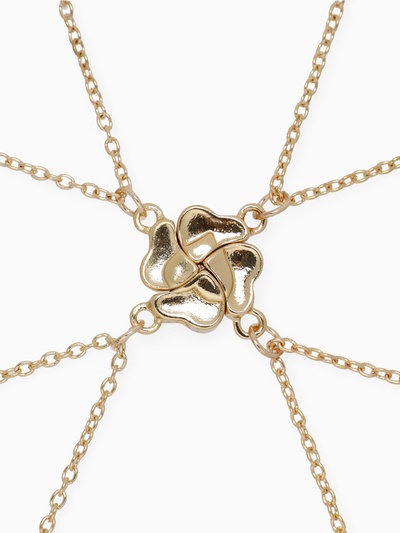 Кулоны парные на цепочке «Неразлучники», на магните, четыре сердца, цвет золото, 55 см