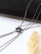 Кулоны парные на цепочке «Неразлучники», на магните, четыре сердца, серебро, 55 см - Фото 9