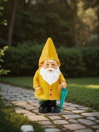 Садовая фигура из полистоуна «Гном в дождевике», 19×7×10 см - Фото 3