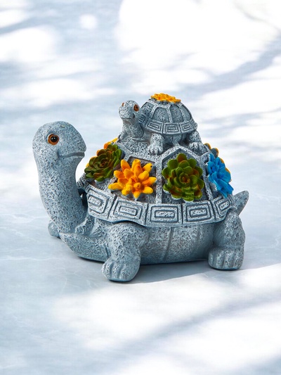 Фигурка полистоун TAKE IT EASY «Две черепашки», серый камень, 14×11×9.8 см