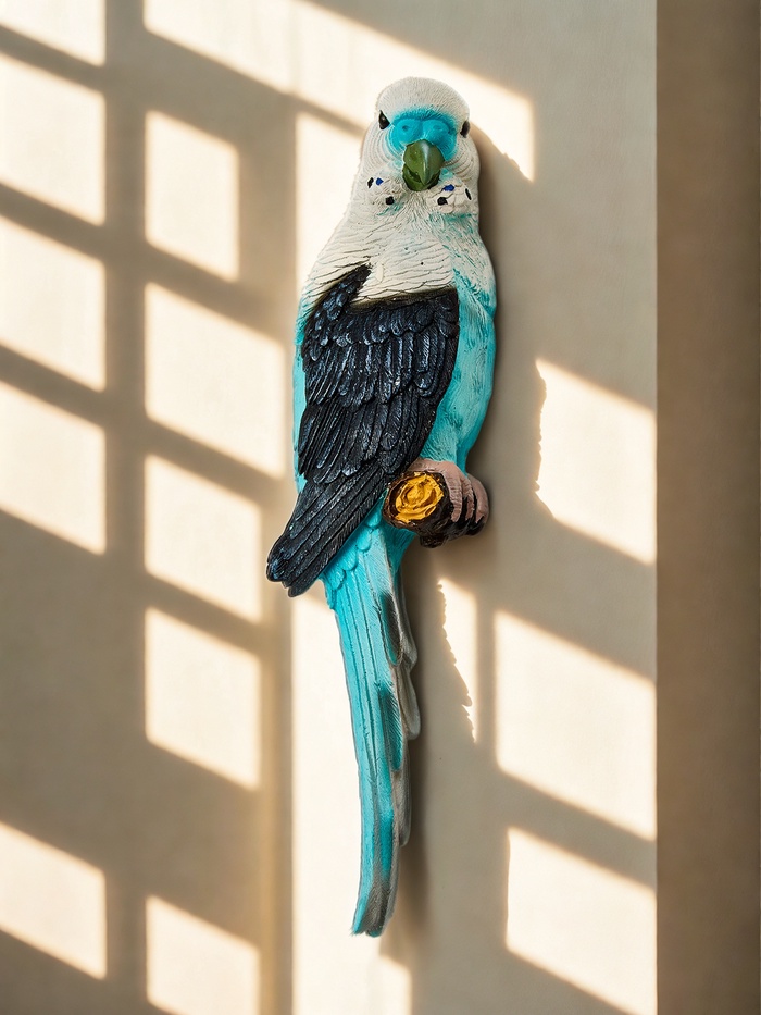 Декор на стену, для дома TAKE IT EASY «Попугай», панно, голубой, 8×6.5×30 см - Фото 1