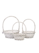 УЦЕНКА Набор корзин 3 шт., ива, белый 10870539