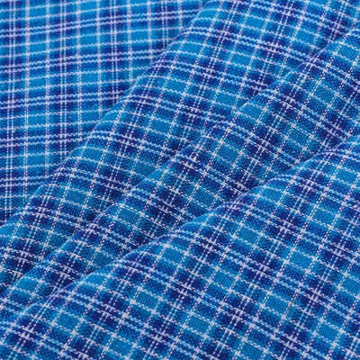 Ткань для рукоделия и шитья, в клетку сине-голубая, ширина 150 см