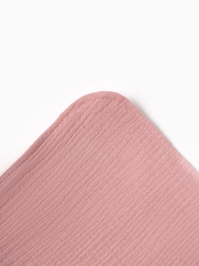 Полотенце - уголок муслиновое Крошка Я, 75×75 см, 100% хлопок, 120 г/м², пудровое