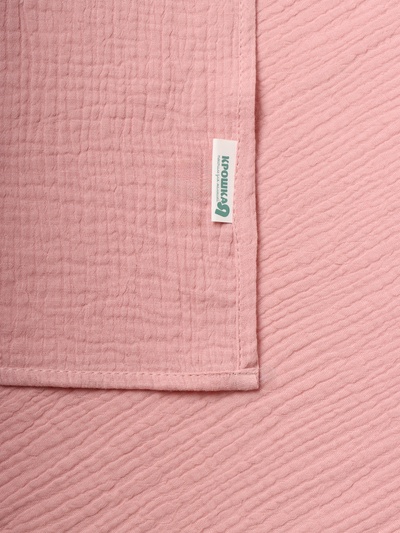 Полотенце - уголок муслиновое Крошка Я, 75×75 см, 100% хлопок, 120 г/м², пудровое