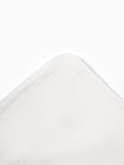 Полотенце - уголок муслиновый Крошка Я, 75×75 см, 100% хлопок, 120 г/м², белый