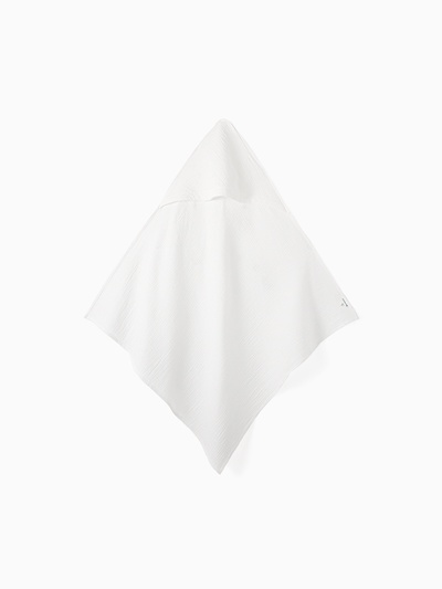 Полотенце - уголок муслиновый Крошка Я, 75×75 см, 100% хлопок, 120 г/м², белый