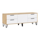 Тумба под ТВ «Флэш», с ящиками, 1502×426×542 мм, цвет браш вайт МДФ/дуб крафт - Фото 3