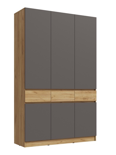 Шкаф трёхстворчатый «Роджина», 1500×520×2400 мм, цвет дуб крафт/графит