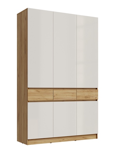 Шкаф трёхстворчатый «Роджина», 1500×520×2400 мм, цвет дуб крафт/белый глянец