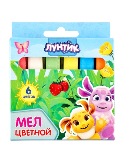 Мелки цветные «Лунтик» 6 шт., 1.2×1.2 см