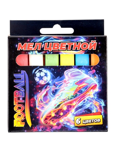 Мел цветной «Футбол» 6 шт., 1.2×1.2 см
